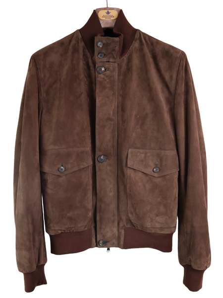 Antigua Chocolate Suede Bomber jacket