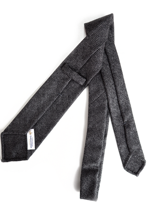 Black & Grey Herringbone Tie
