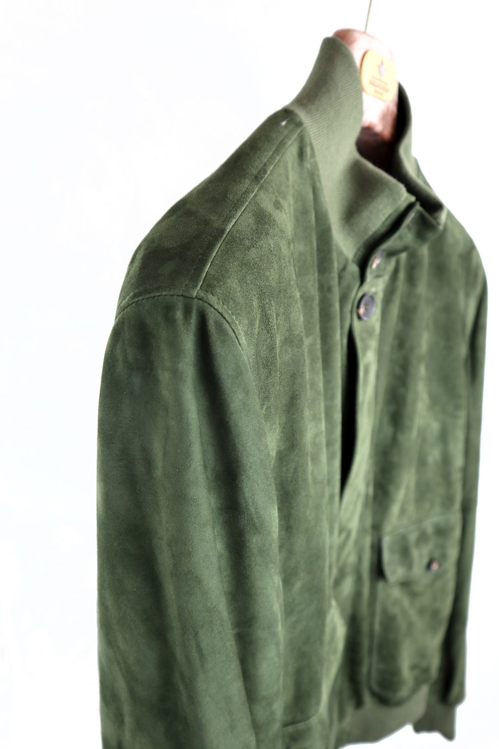 Green Olive Suede Bomber jacket