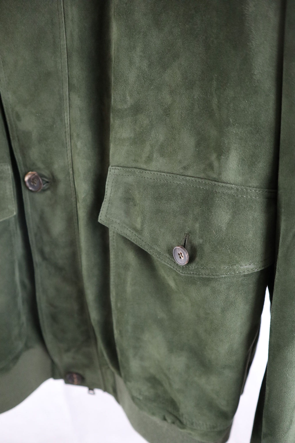Green Olive Suede Bomber jacket