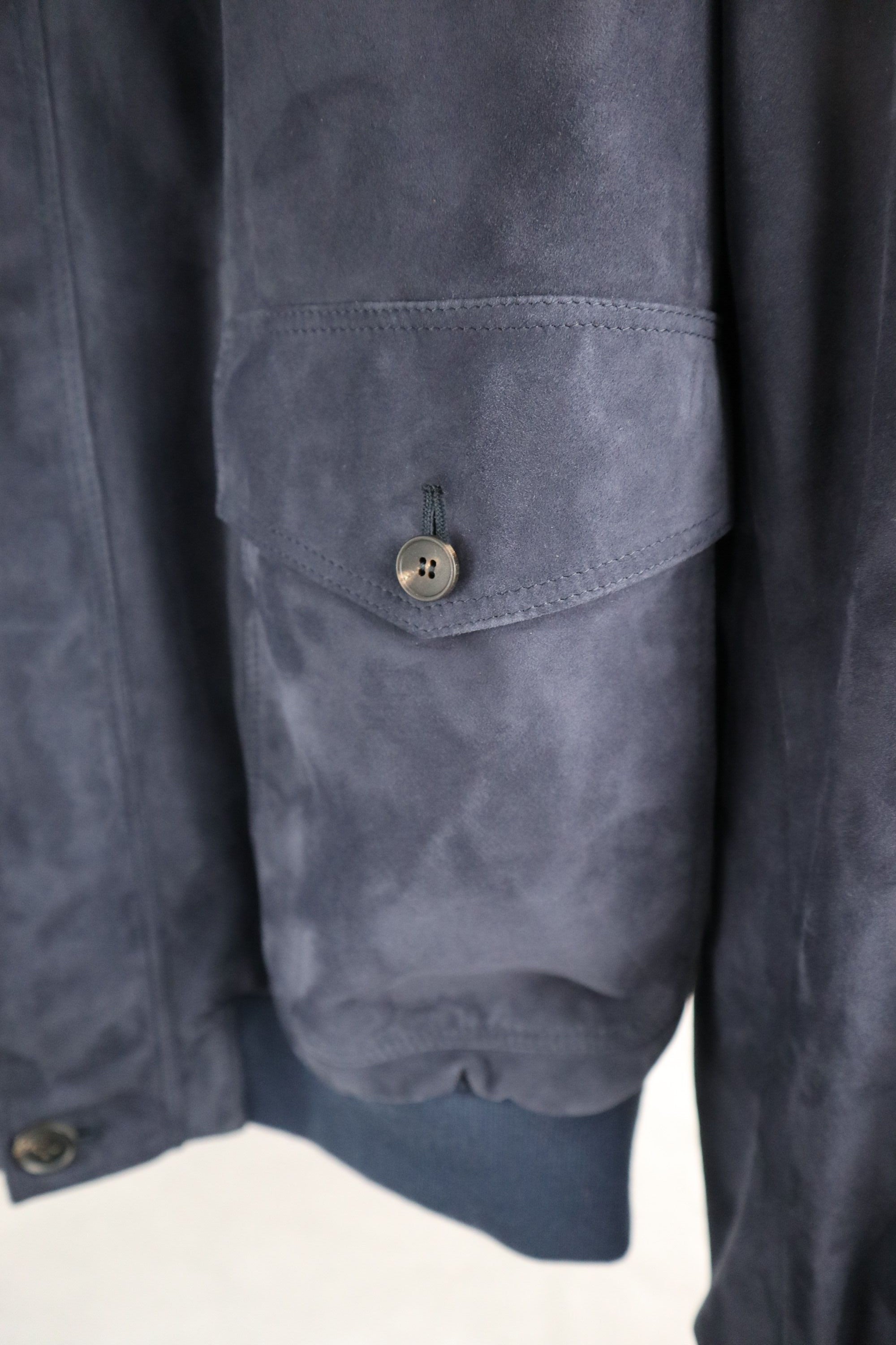 Blu Navy Suede Bomber jacket