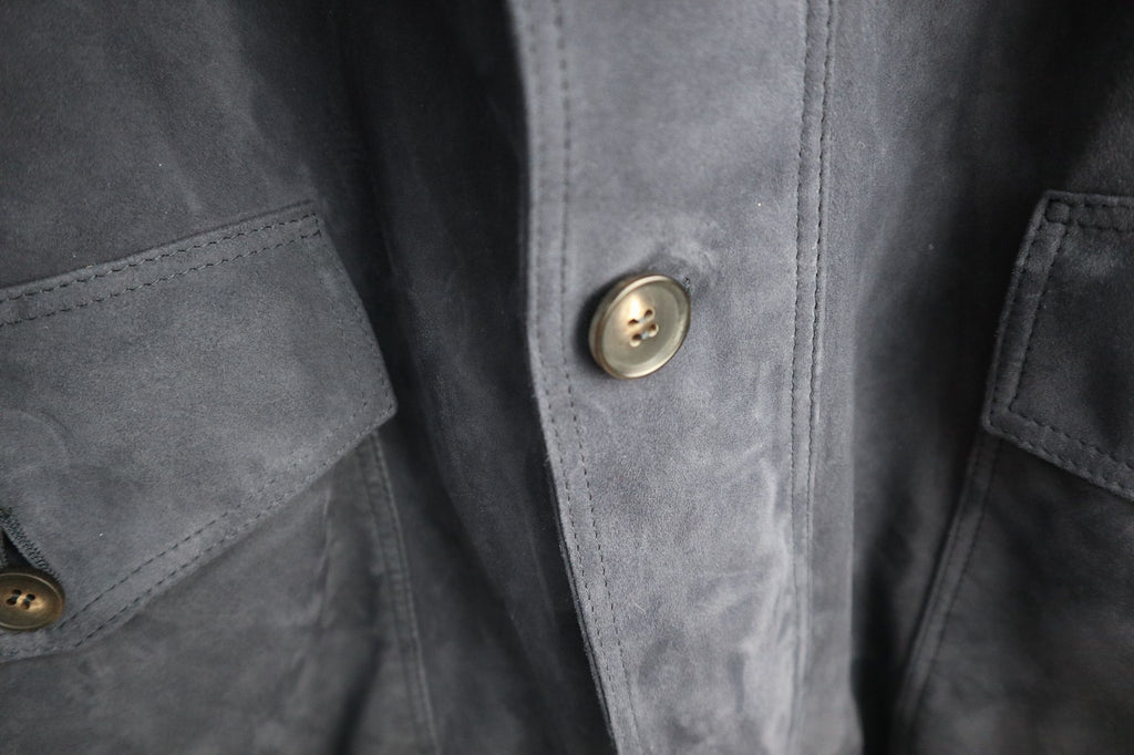 Blu Navy Suede Bomber jacket