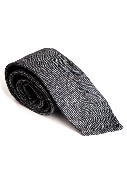 Black & Grey Herringbone Tie