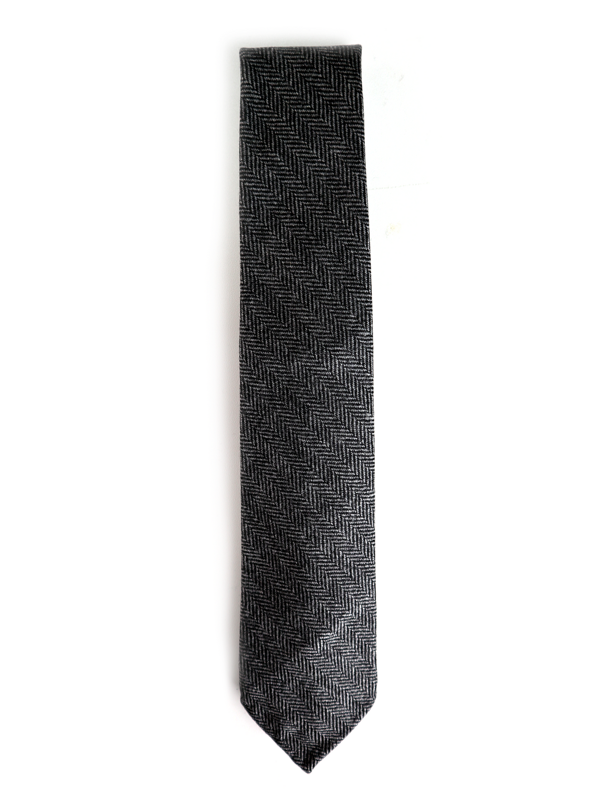 Black & Grey Herringbone Tie