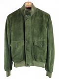 Green Olive Suede Bomber jacket