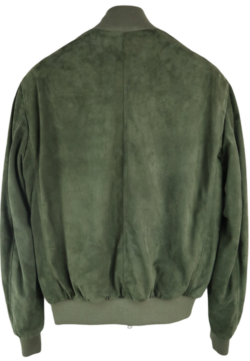 Green Olive Suede Bomber jacket