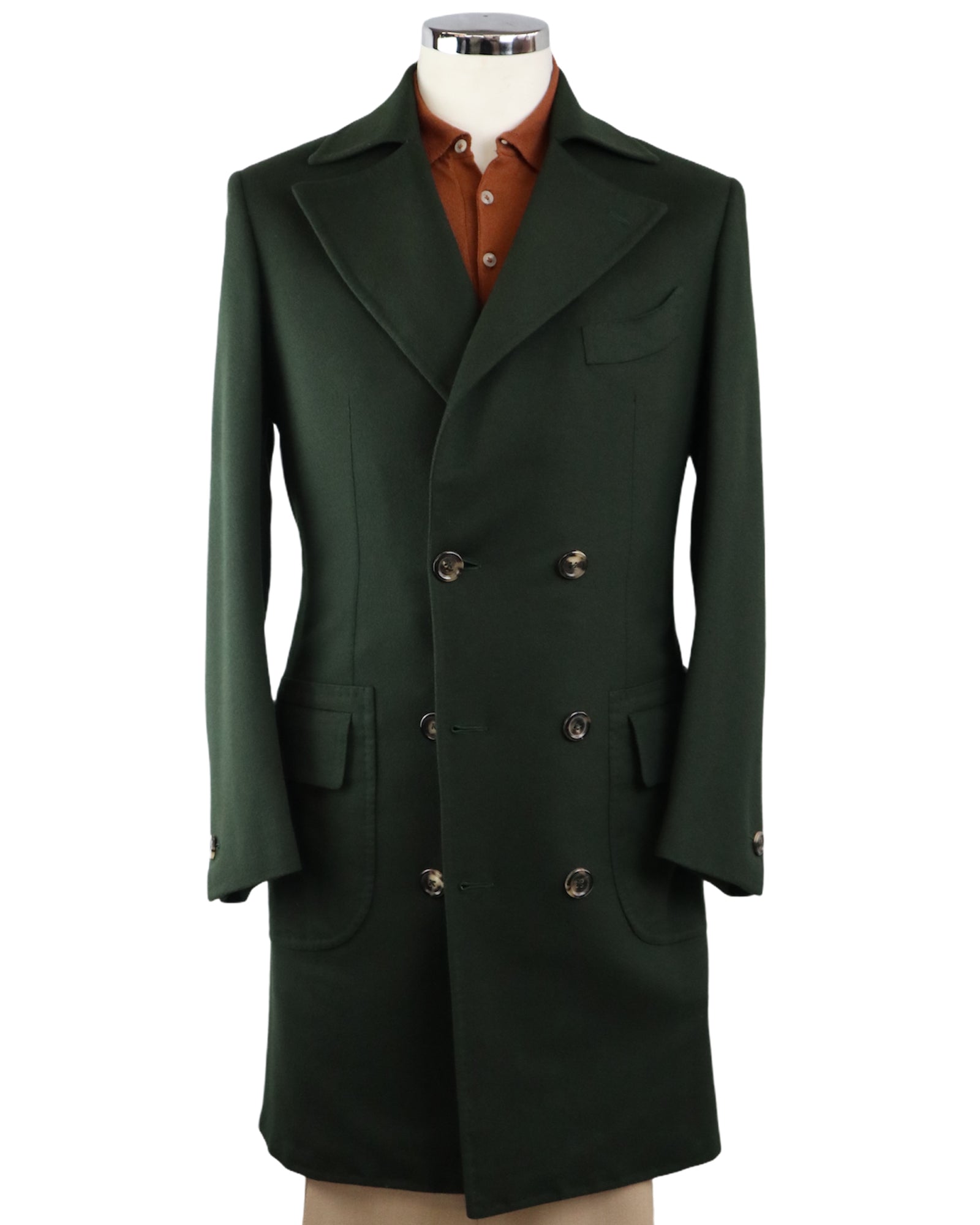 Hope English Green Double Breasted Overcoat